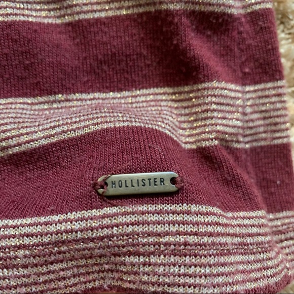 Small Casual Red Striped Hollister Turtle Neck - Picture 4 of 6